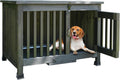 Agitree 28' Dog Crate Furniture, Fully Assembled Wooden Dog Kennel with Removable Tray, Decorative Pet Crate Dog Cage Indoor Furniture End Table, Portable Pet Cage for Small & Medium Dogs, Black