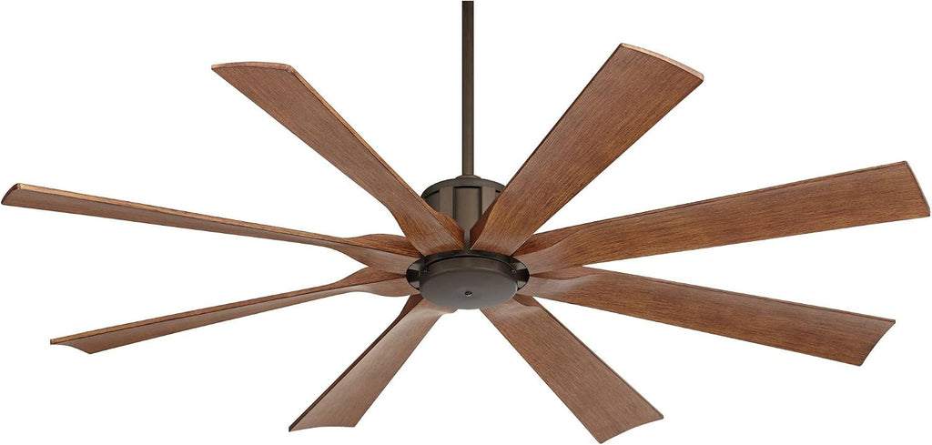 Possini Euro Design 60' Defender Industrial Rustic Farmhouse Outdoor Ceiling Fan with Remote Control Oil Rubbed Bronze Hand-Painted Koa Damp Rated for Patio Exterior House Home Porch Gazebo Garage