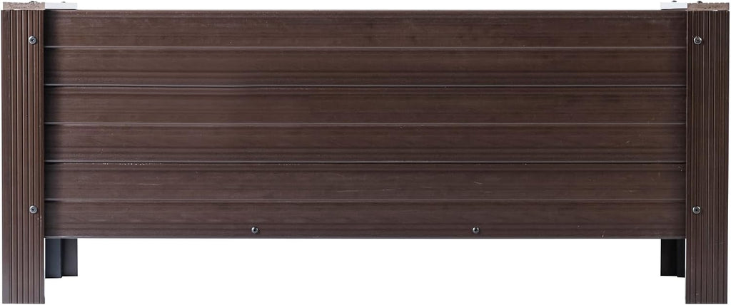New Age Garden ECOFLEX 48' Rectangular Planter Box - Durable, Non-Toxic Wood Plastic Composite, Can Be Painted, Ideal for Flowers, Herbs, Vegetables - Deep Planting 17.5' Depth, Walnut