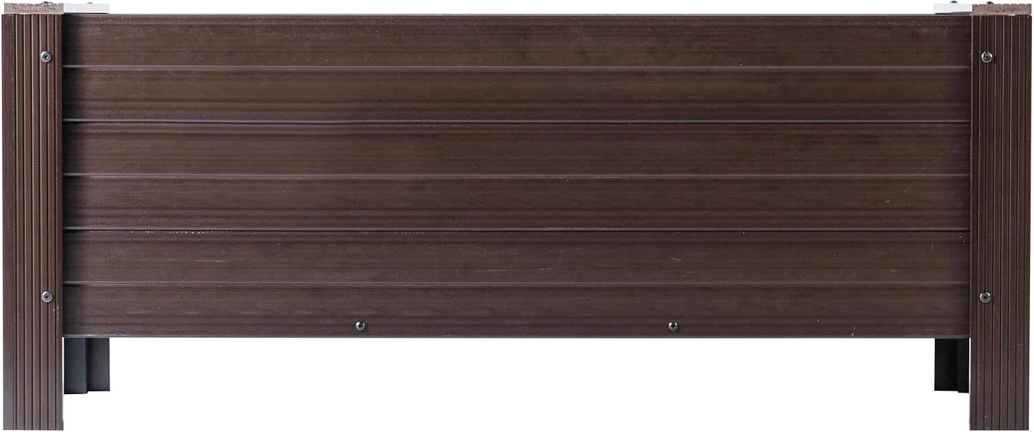 New Age Garden ECOFLEX 48' Rectangular Planter Box - Durable, Non-Toxic Wood Plastic Composite, Can Be Painted, Ideal for Flowers, Herbs, Vegetables - Deep Planting 17.5' Depth, Walnut
