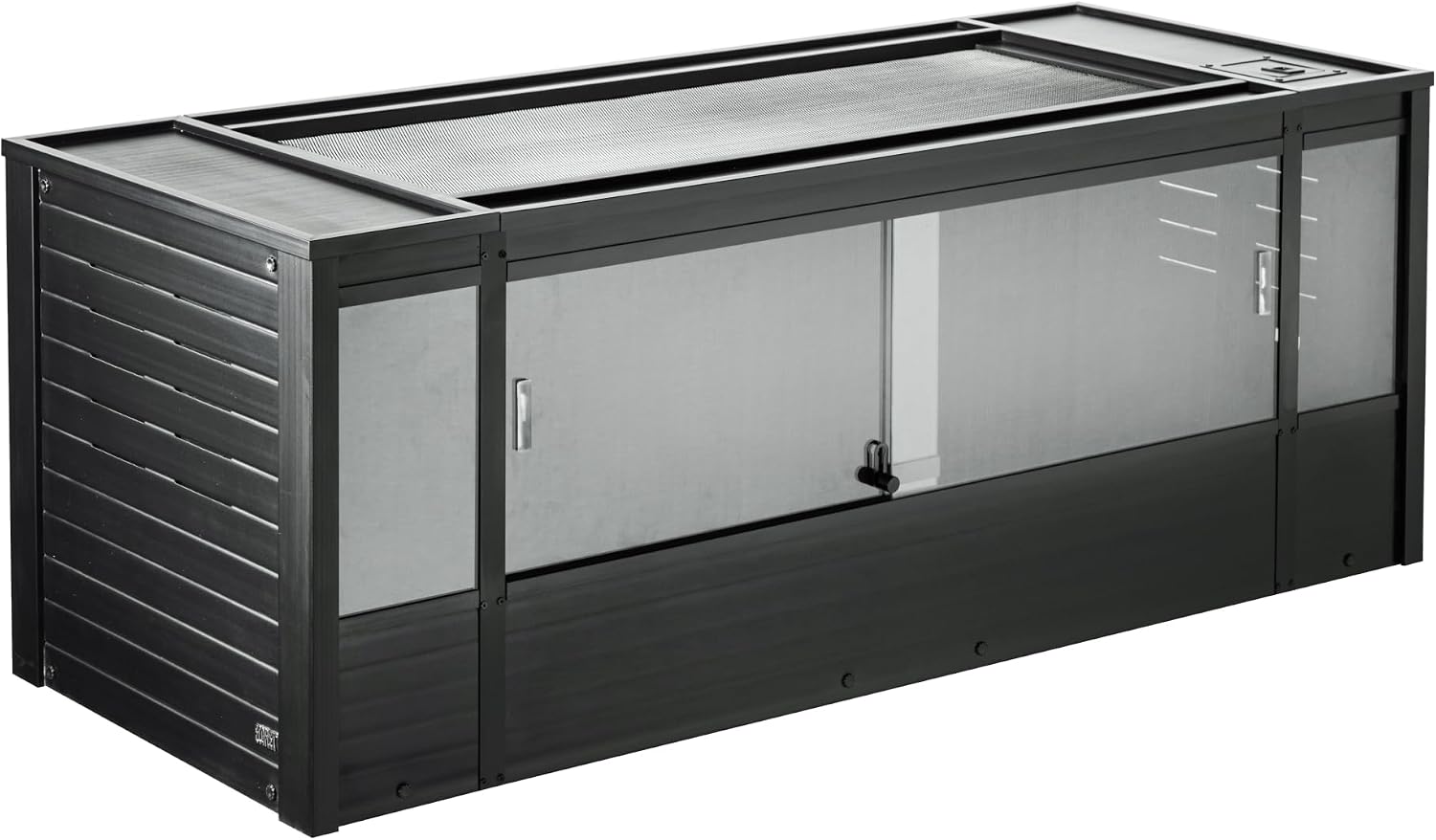 New Age Pet ECOFLEX 60' Wide X-Large Reptile Habitat, Mojave Lounge for Snakes, Tortoises & Lizards in Maple, Black & Grey, Easy Assembly, Sliding Glass Doors & Mesh Top