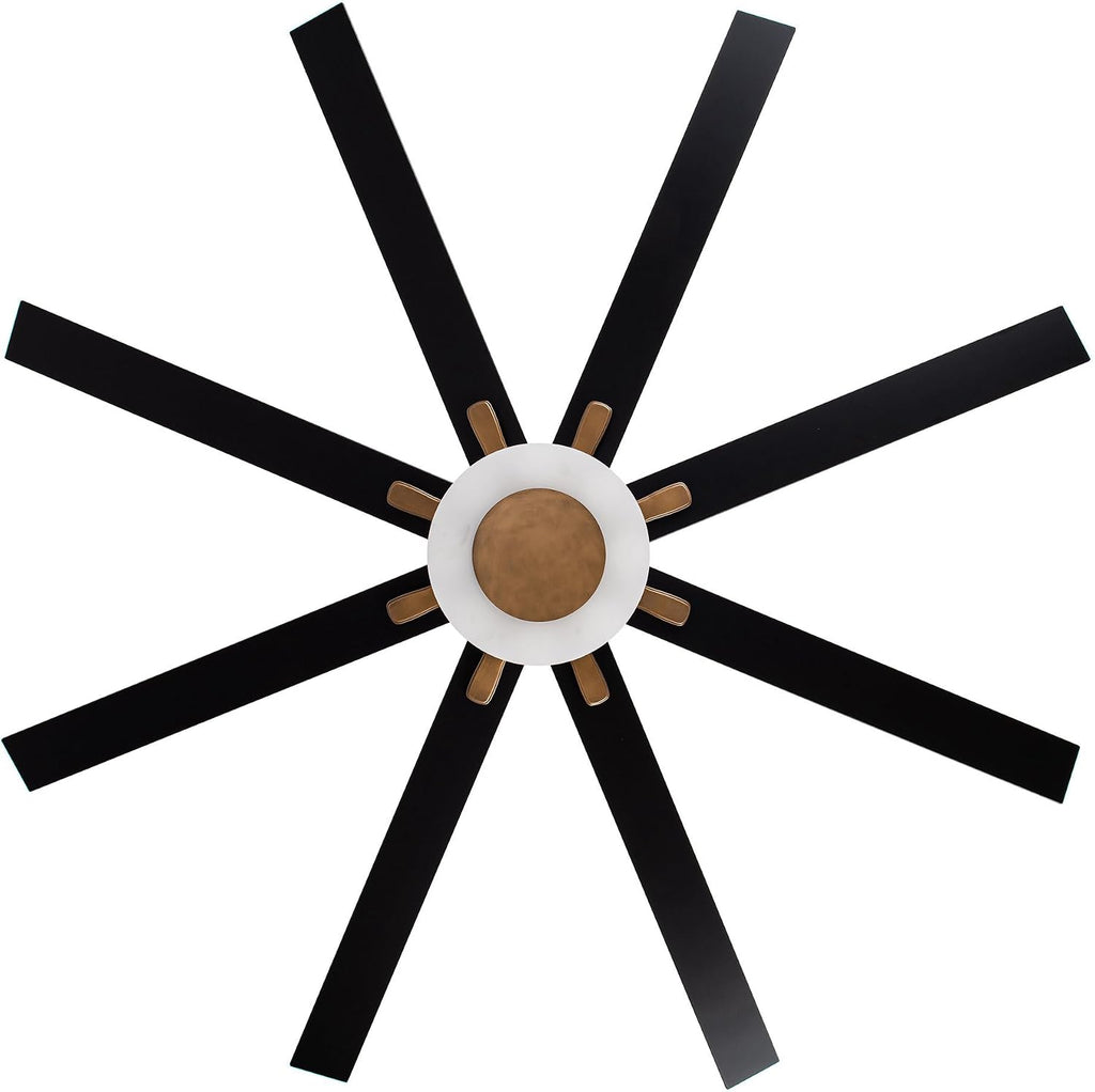 Ceiling Fans with Lights and Remote, 65 Inch Brass Ceiling Fan for Living Room Bedroom, Large Black Outdoor Ceiling Fans for Patios, Dimmable LED, 6 Speeds, Reversible DC Motor, Ventilador de Techo