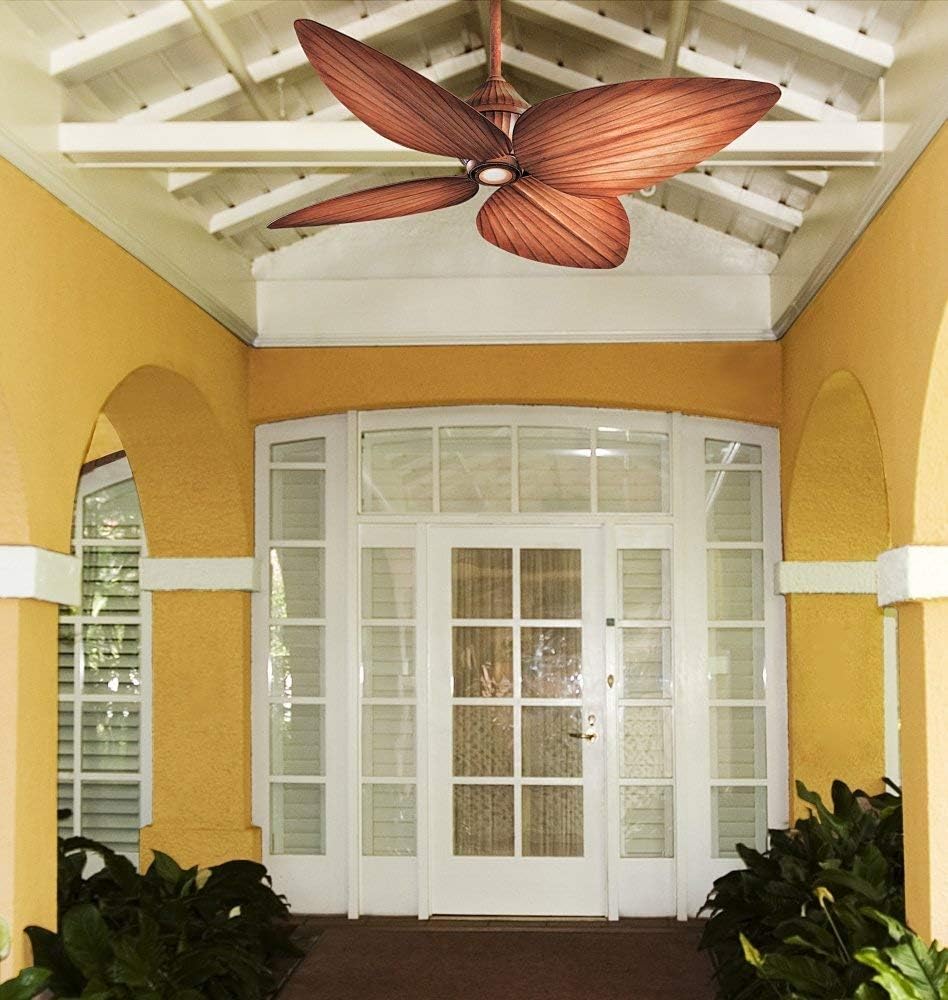 Minka-Aire F581-BG Downrod Mount, 4 White / Cream Blades Ceiling fan with 52 watts light, Bahama Beige