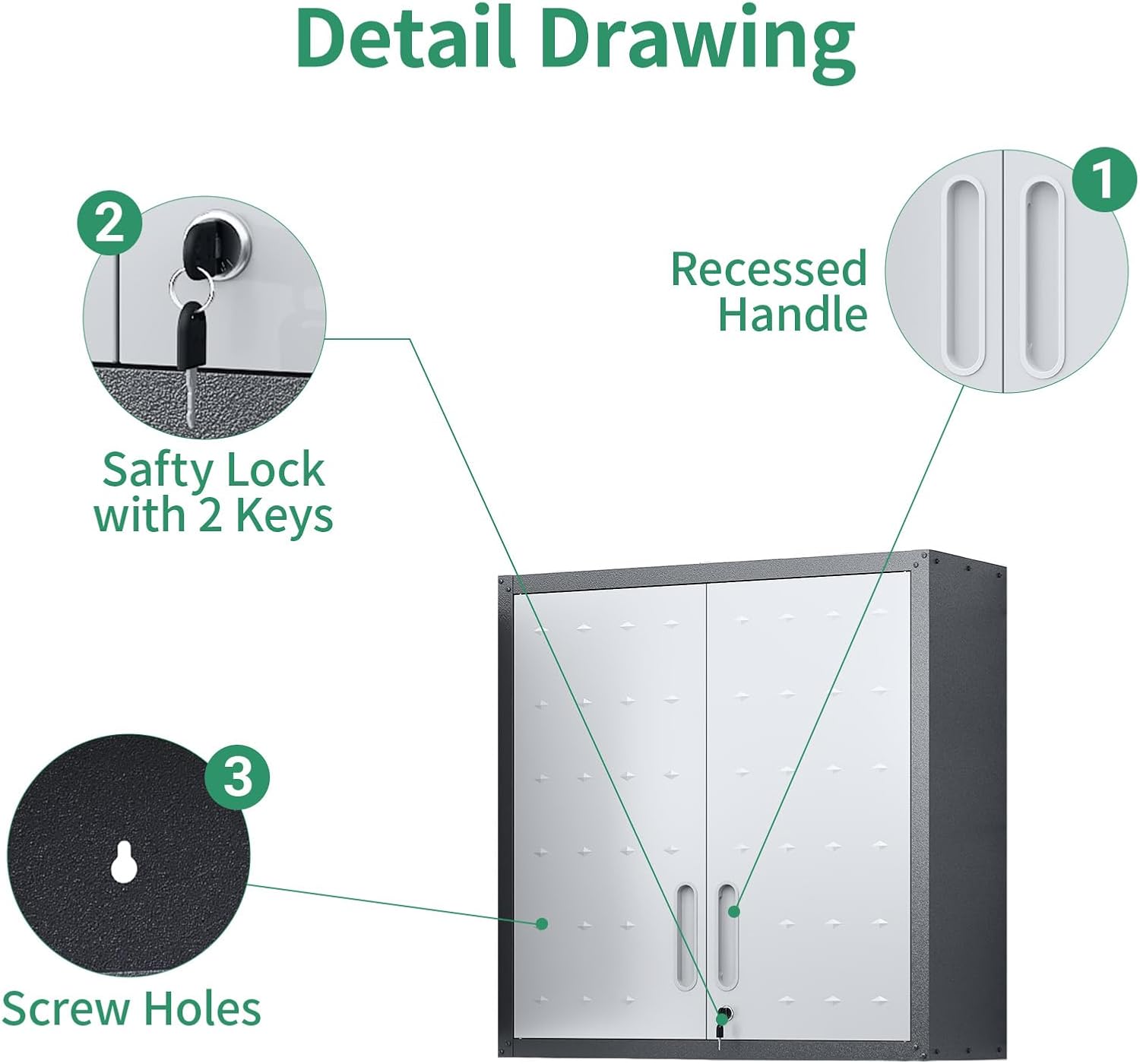Metal Tool Cabinet,Garage Storage Cabinet System,Wall Cabinet & Locking Rolling Tool Cabinet with Doors and Adjustable Shelves,Steel Tool Cabinets for Home