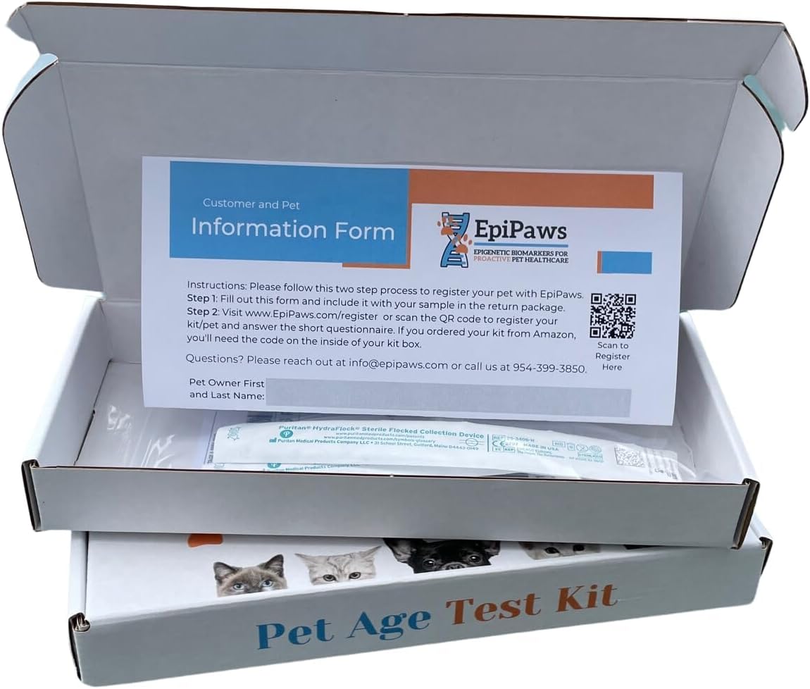 Cat Age Test - At-Home DNA Methylation Test to Estimate Your Cat's Age, Mouth Swab Kit for Rescue & Shelter Cats, Includes Estimated Birthday, Life Stage & Health Insights