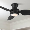 Casa Vieja 36' Whirl Modern Industrial Indoor Outdoor Ceiling Fan 3 Blade LED Light Remote Control Matte Black Finish Blades Bedroom Patio Living Room Kitchen Porch Hugger Flush Mount Decorative