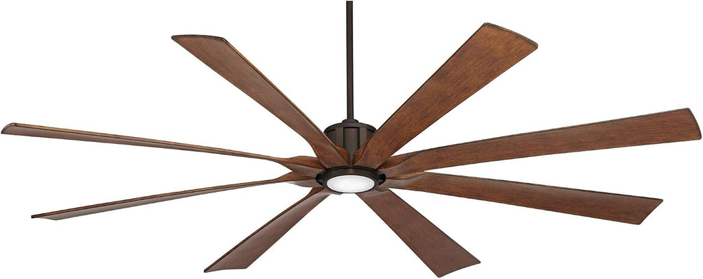 Possini Euro Design 80' Defender Rustic Farmhouse Outdoor Ceiling Fan with Dimmable LED Light Remote Control Oil Rubbed Bronze Damp Rated for Patio Exterior House Home Porch Gazebo Garage Barn