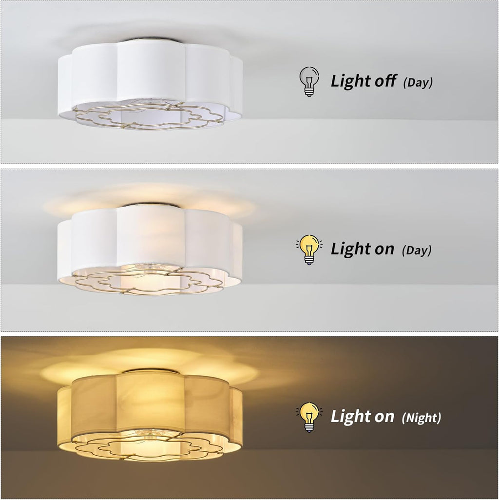 20' Low Profile Ceiling Fan with Light, Caged Flush Mount Ceiling Fan with Light Remote Control, Boho Bladeless with 6 Speeds for Bedroom, Nursery, Living Room.
