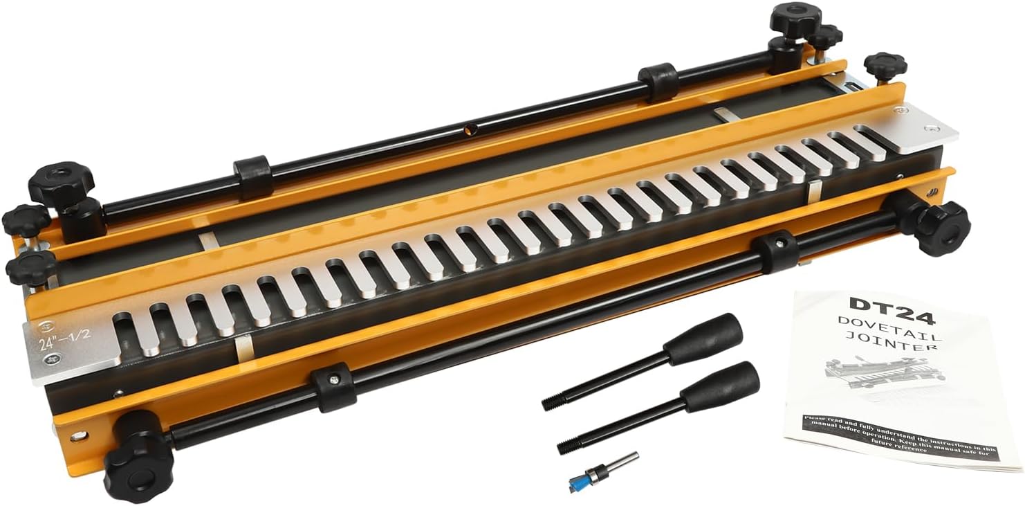 24' Dovetail Jig Machine, Versatile Dovetail Jig Kit Dovetail Gripper Cable Machine Portable Woodworking Tool Mini Template Kit for Precise Alignment, 0.512-1.18in Thickness, 11.8-19.69in Width