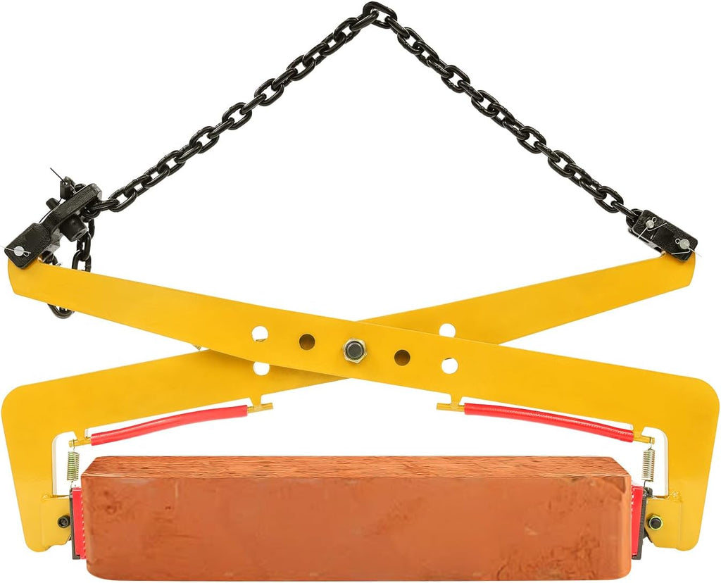 1764lbs Heavy Duty Stone Lifting Clamp 14'-35' Opening Adjustable Stone Clamp Scissor Lifter Clamp for Carrying & Vertical Transport of Concrete Blocks, Slate Sheets, Granite Slab, Timber (Yellow)