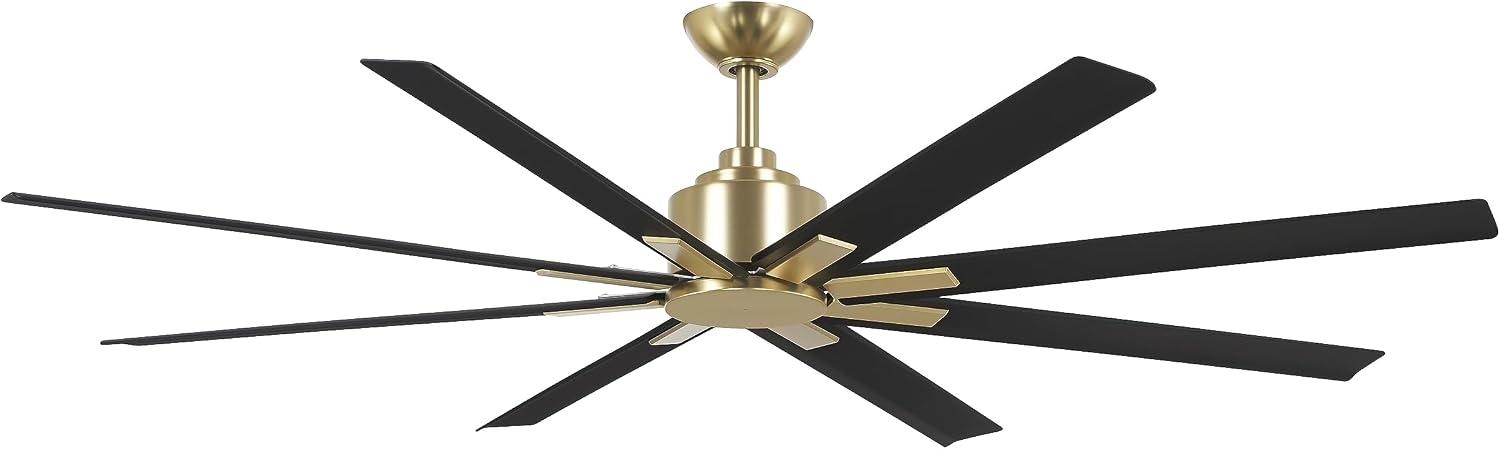 MINKA-AIRE F896-65-SBR/CL Xtreme H2O 65 Inch DC Motor Outdoor Ceiling Fan with Remote Control in Soft Brass Finish with Coal Blades