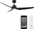WAC F-056L-MB Stella 60' Outdoor Ceiling Fan with Lights and Remote Control, Matte Black