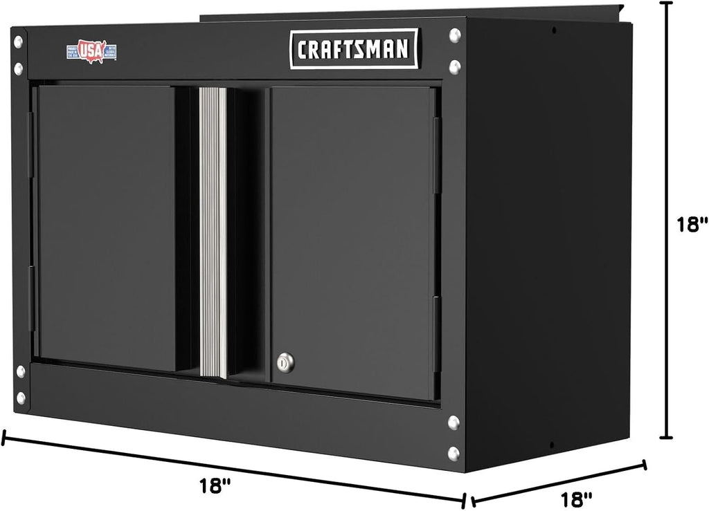 CRAFTSMAN Metal Garage Storage Cabinet, Wall Cabinet, 18 Inch (CMST21802BK)