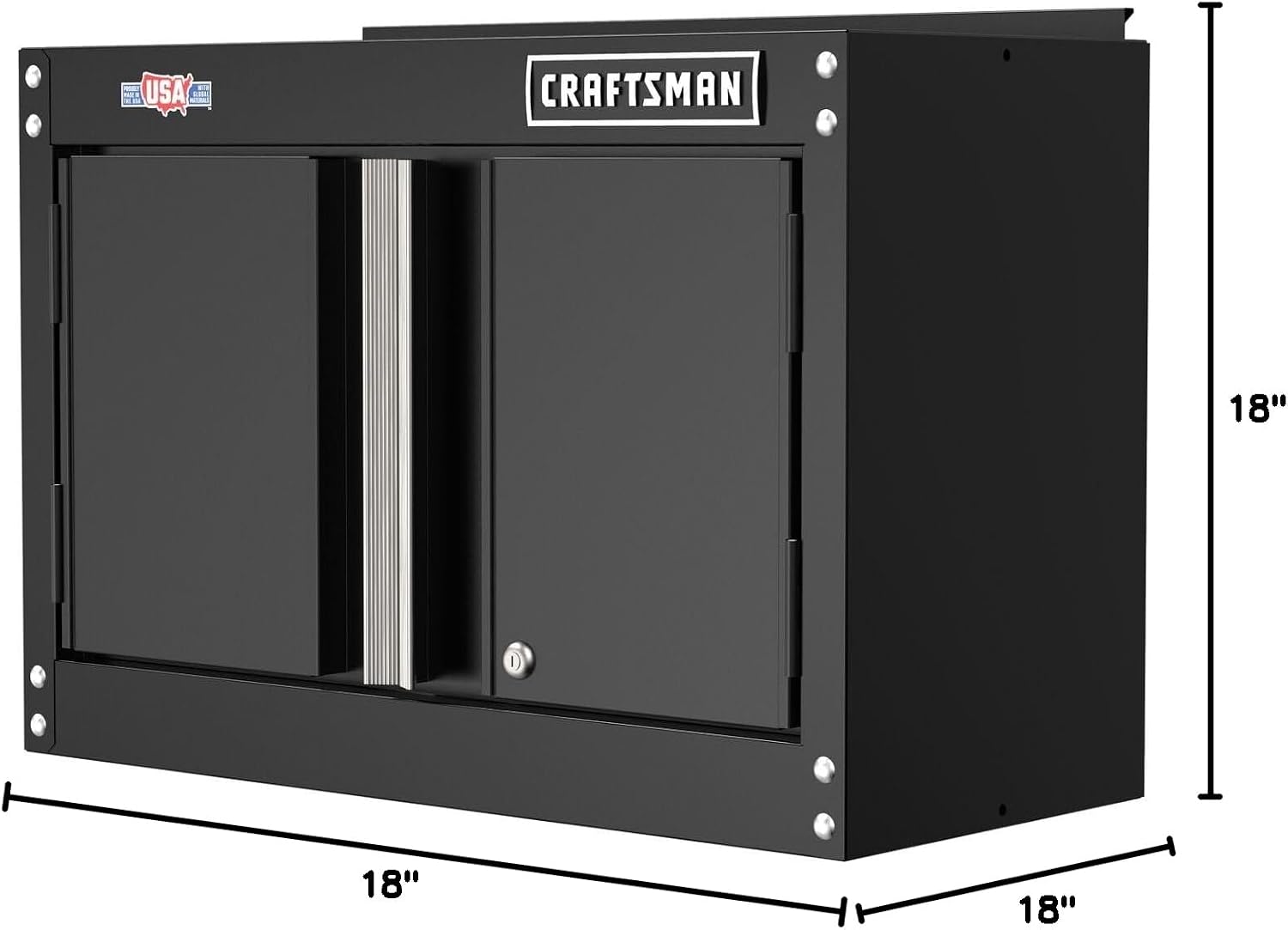 CRAFTSMAN Metal Garage Storage Cabinet, Wall Cabinet, 18 Inch (CMST21802BK)