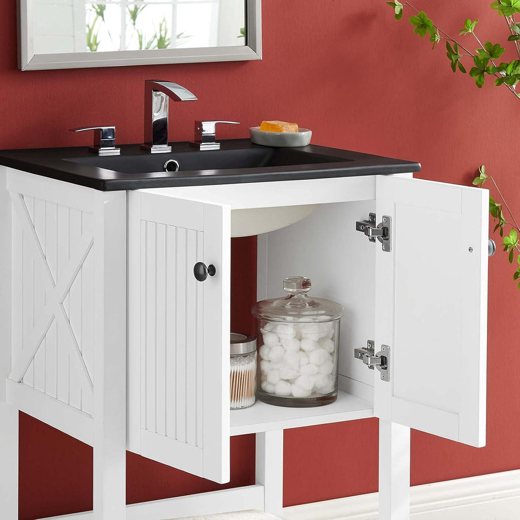 Sink Vanity Cabinet, Wood, White Black, Modern Contemporary, Hotel Bedroom Bathroom Master Suite