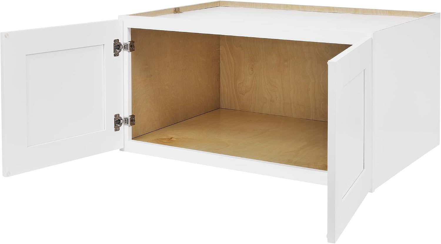 White Shaker Wall Cabinet - Ready to Assemble, Perfect for Kitchen, Laundry, and Bathroom Storage - 36'W x 12'H x 12'D