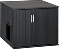 New Age Pet ECOFLEX Promax Litter Loo Litter Box Enclosure Table, Espresso Black - Durable Wood Plastic Composite Cat Litter Box with No-Track Litter Mat, 10 Year Warranty