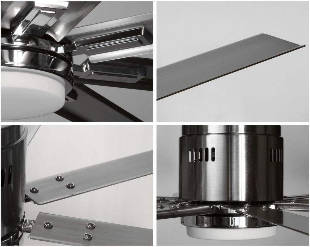 Progress Lighting Vast Collection 72-Inch 8-Blade Gray Modern Ceiling Fan, Nickel