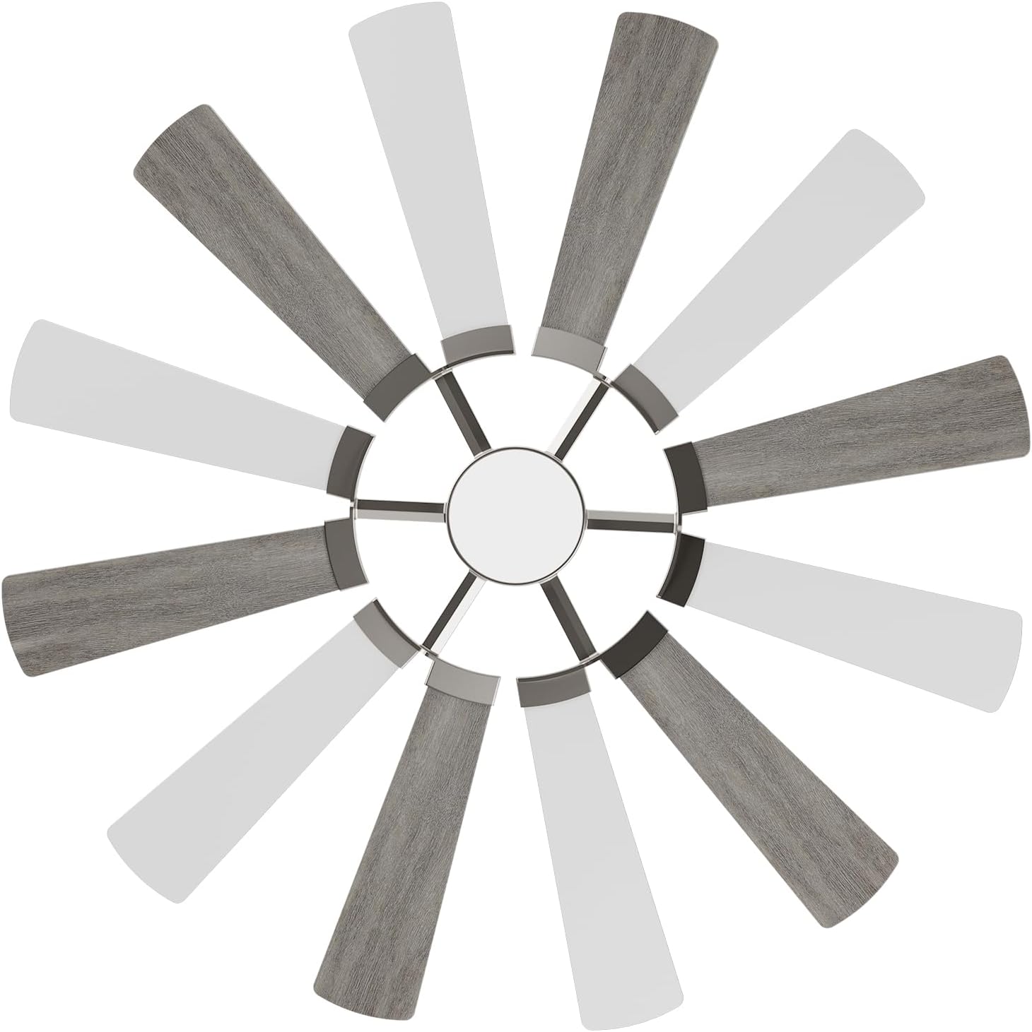 72'' Farmhouse Ceiling Fan with Light,12 Dual-Finish Wind Mill Blades, 3 Downrods, 6-Speed Reversible DC Motor, High CFM, 3CCT, Indoor Outdoor Modern Industrial Fans for Patio Commercial Shop Garage