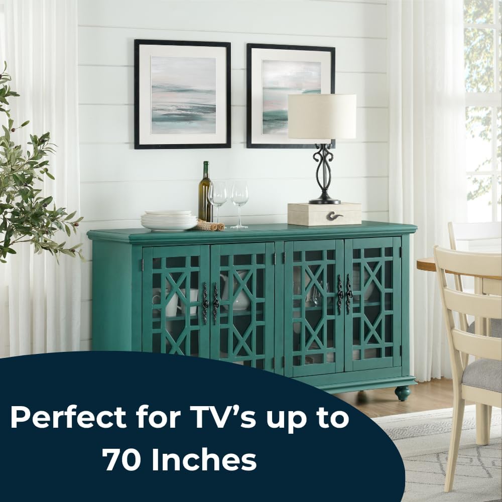 Martin Svensson Home Elegant TV Stand, 63' W x 35' H, Antique Teal-Green