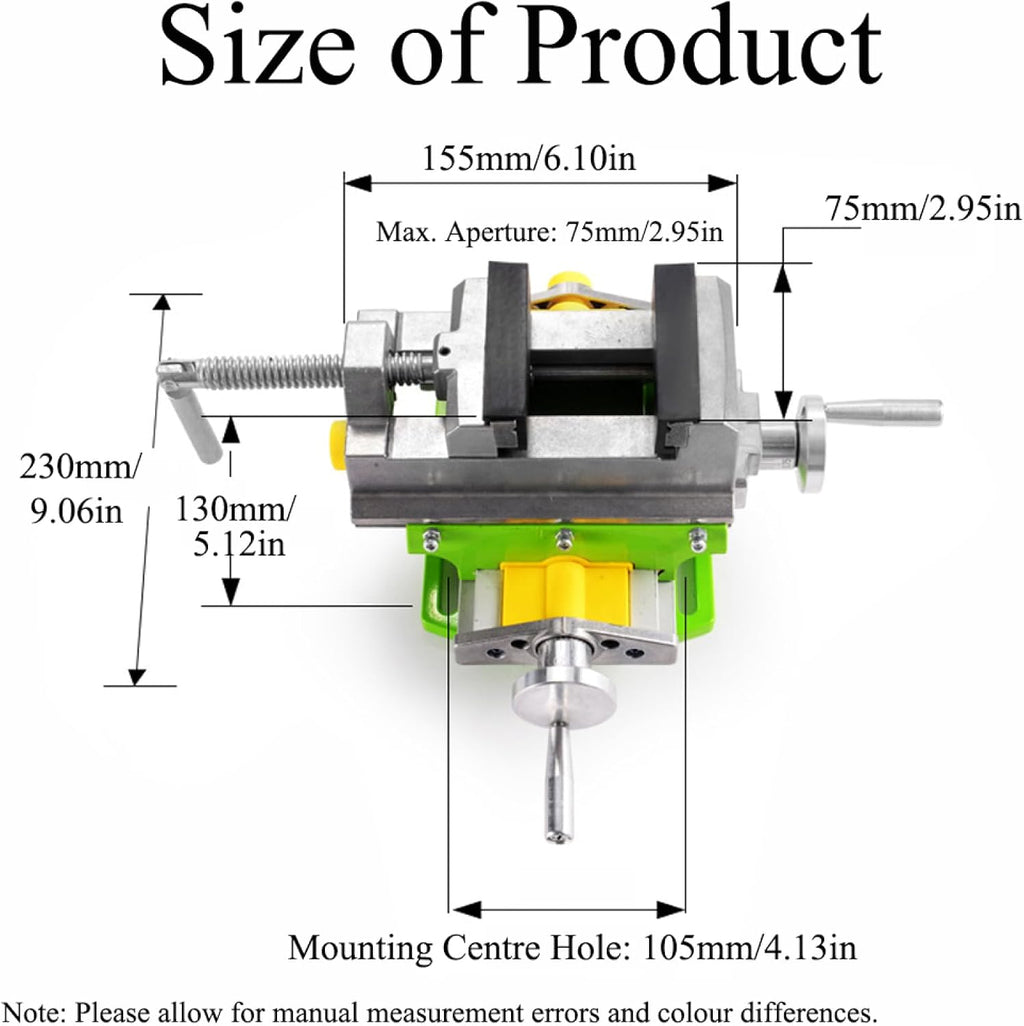 TopHomer Cross Slide Vise for Mill and Drill Press, Slide Table 2 Axis Adjustive Cross Fixture X - Y Compound Bench Top Woodworking Clamp for Mini Drilling Milling Machine