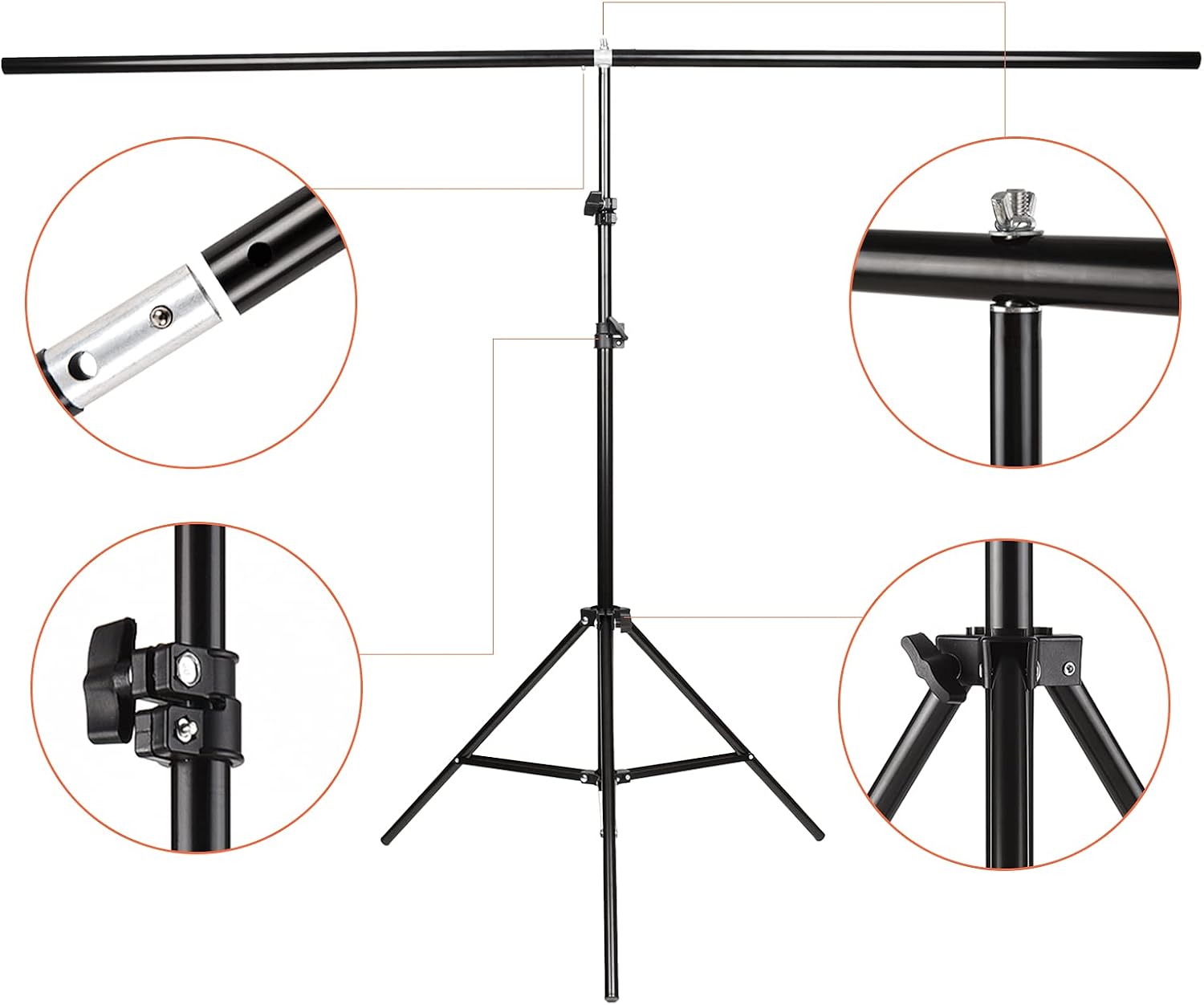 Andoer 5x7ft Green Screen Blue Screen Backdrop Double-Sided Chromakey Background Photography Kit with 5x7ft T-Shaped Background Adjustable Stand 3 x Spring Clamps