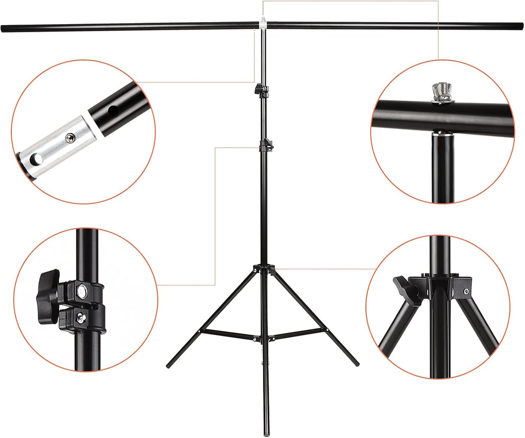 Andoer 5x7ft Green Screen Blue Screen Backdrop Double-Sided Chromakey Background Photography Kit with 5x7ft T-Shaped Background Adjustable Stand 3 x Spring Clamps