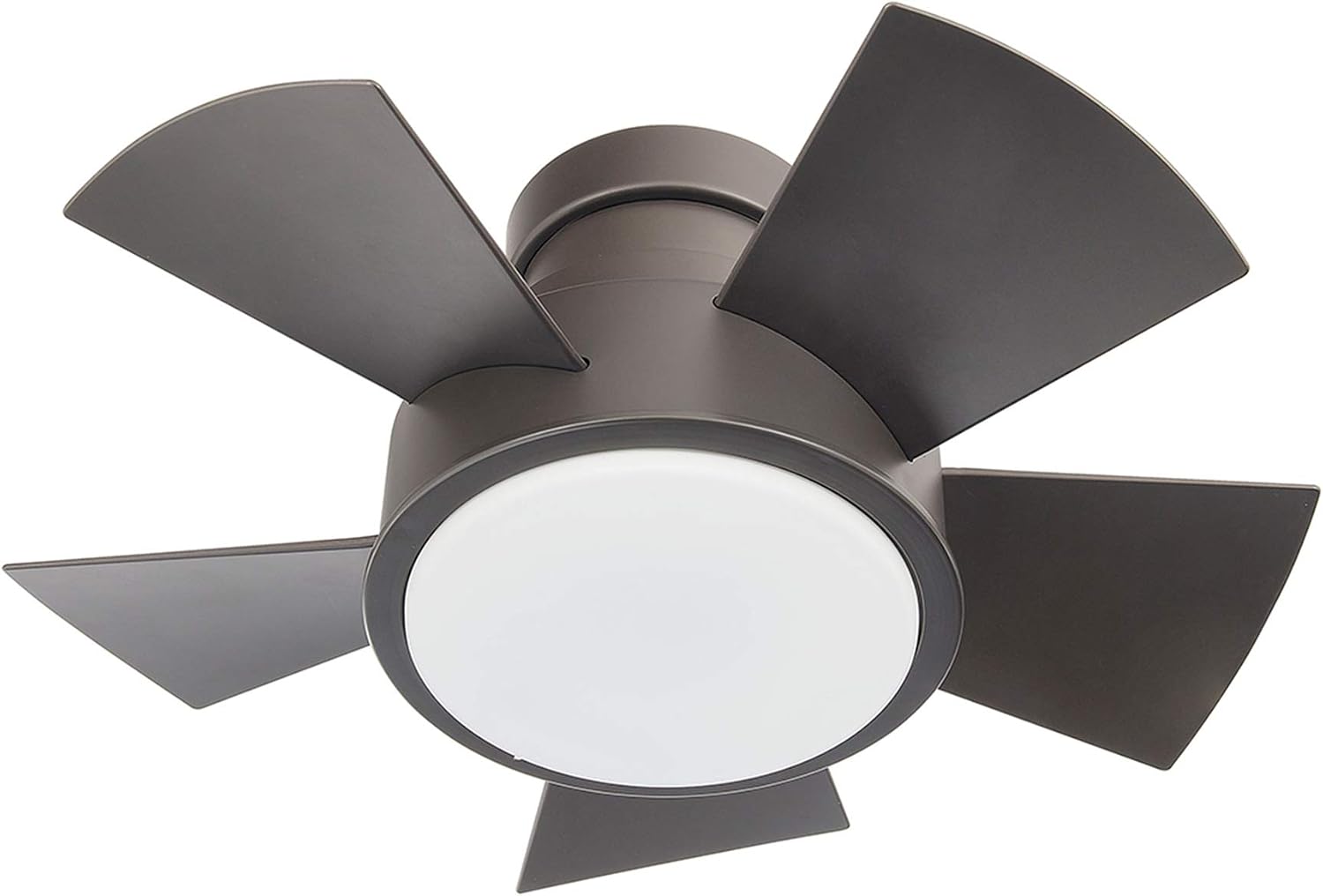 Modern Forms Vox 26 in Smart Indoor and Outdoor Smart Flush Mount Ceiling Fan in Bronze with Remote Control 3000K
