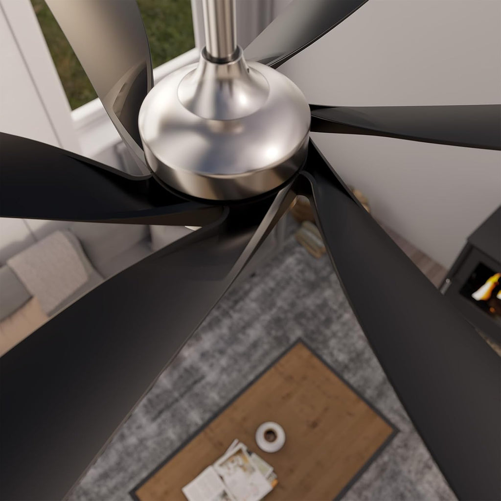 64 Inch Ceiling Fans with Lights,Indoor and Outdoor Modern Ceiling Fans with Lights and Remote,3-Color Light 6-Speed Timing Reversible DC Motor for Bedroom,Living Room,Patio and Kitchen