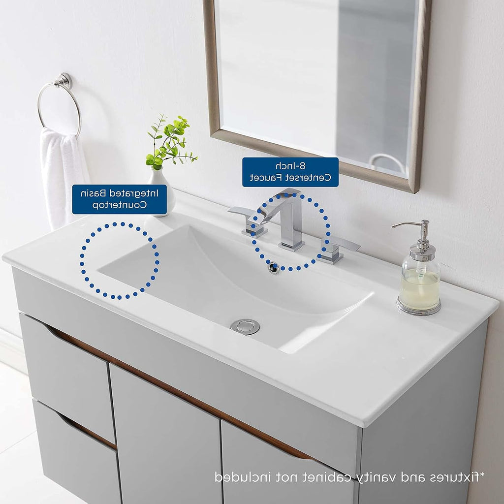 Sink Vanity Cabinet, Ceramic, White, Modern Contemporary, Hotel Bedroom Bathroom Master Suite Guest