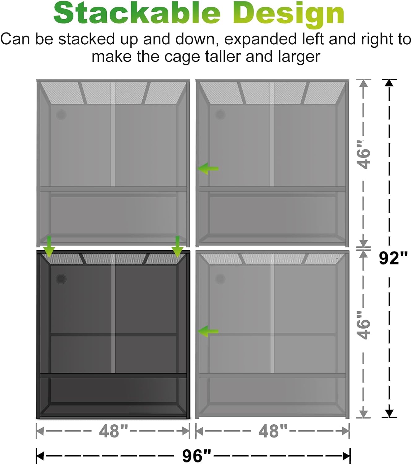 Reptile Tank 230 Gallon, 48'x24'x46' Large Reptile Enclosure for Bearded Dragon and Ball Python, Extra Tall Snake Terrarium with Front Opening Tempered Glass Door, Combination Lock