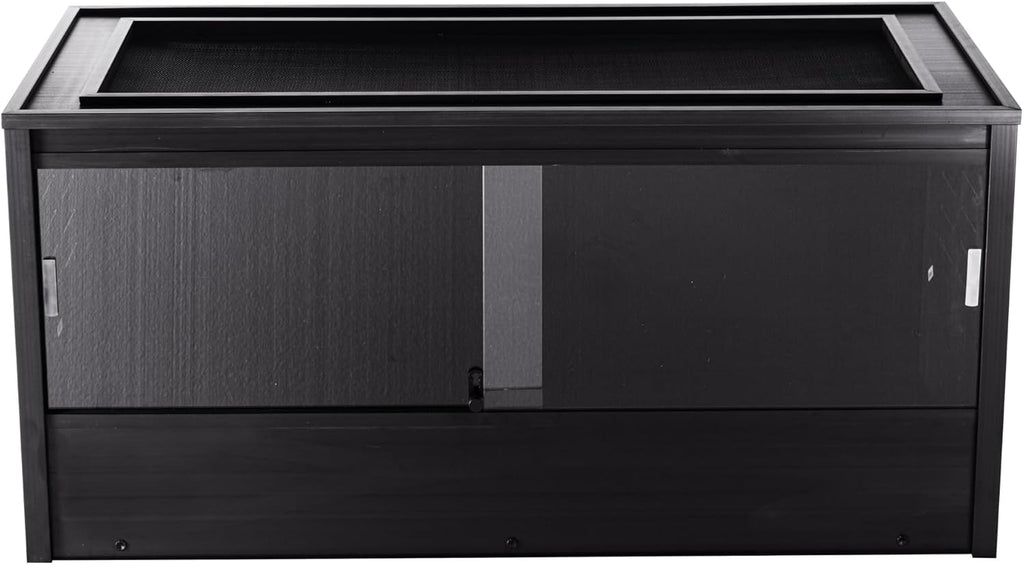 New Age Pet ECOFLEX Two Large Reptile Enclosures with Matching Stacker Combo Set in Black