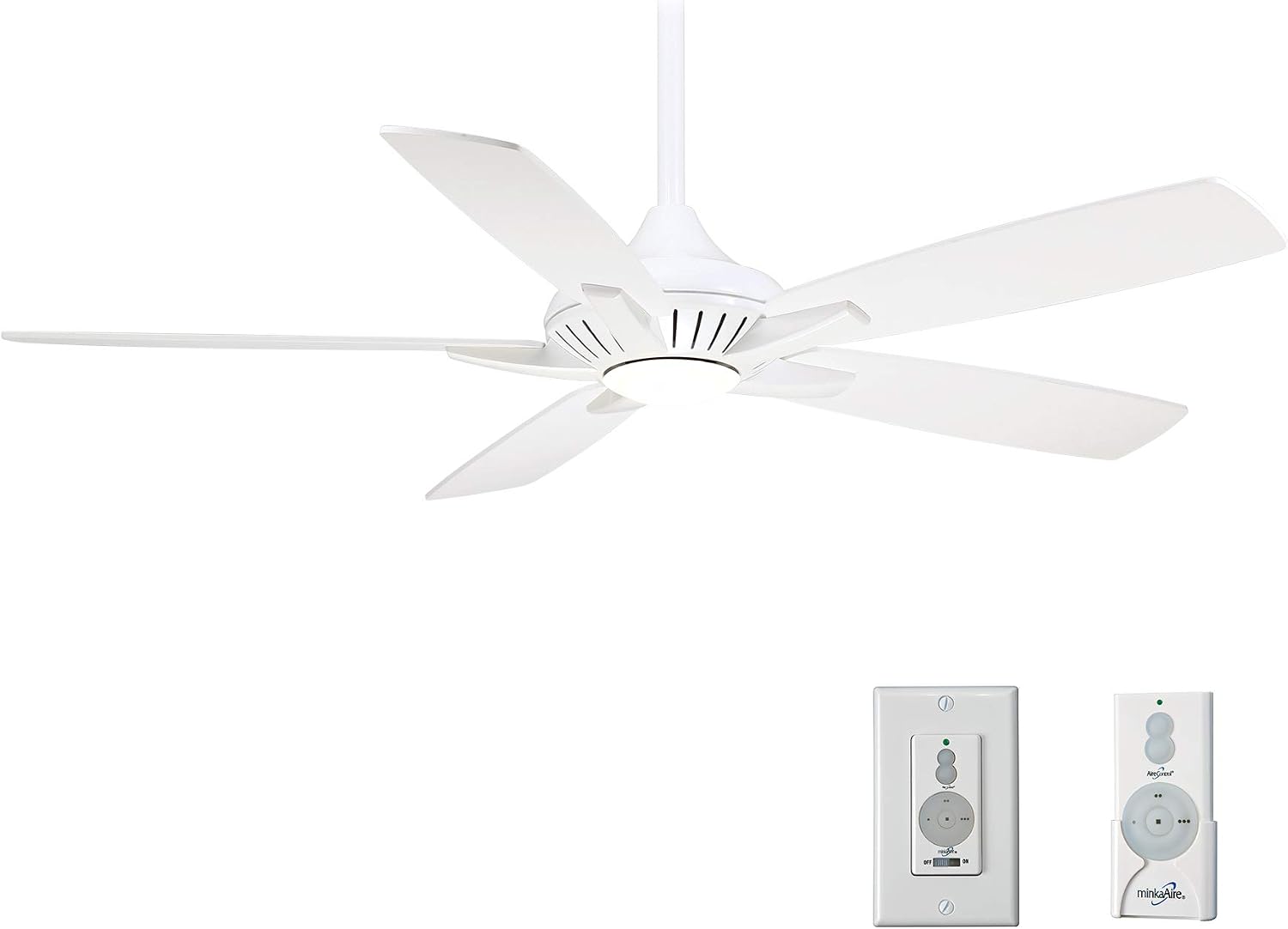 MINKA-AIRE F1000-WH, Dyno, 52' Ceiling Fan, White, Integrated LED Light with Additional Wall Control