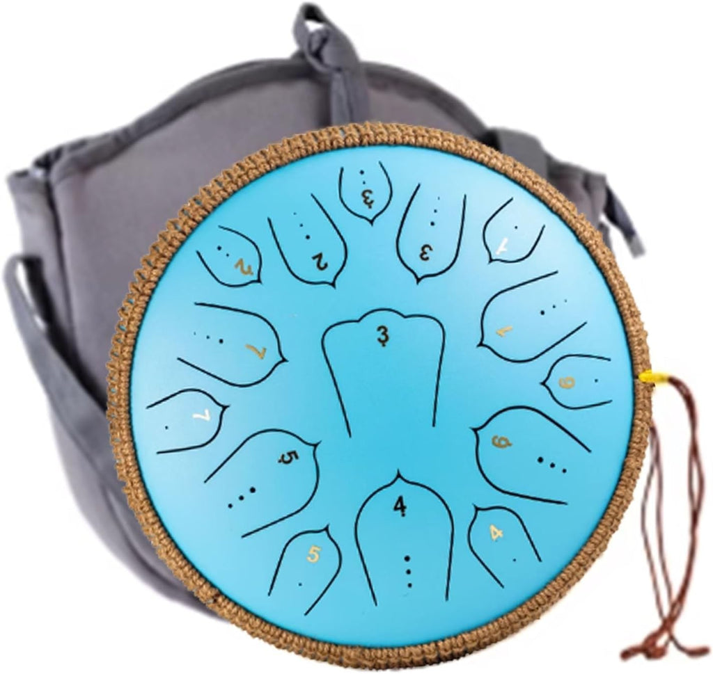 Steel Tongue Drum -14 Inch 15 Notes Premium Steel Hand Drum, F Major Handpan Instrument Handpan For Adults, Xylophone Mallet Percussion, For Concert Accompaniment, Yoga Meditation(D)