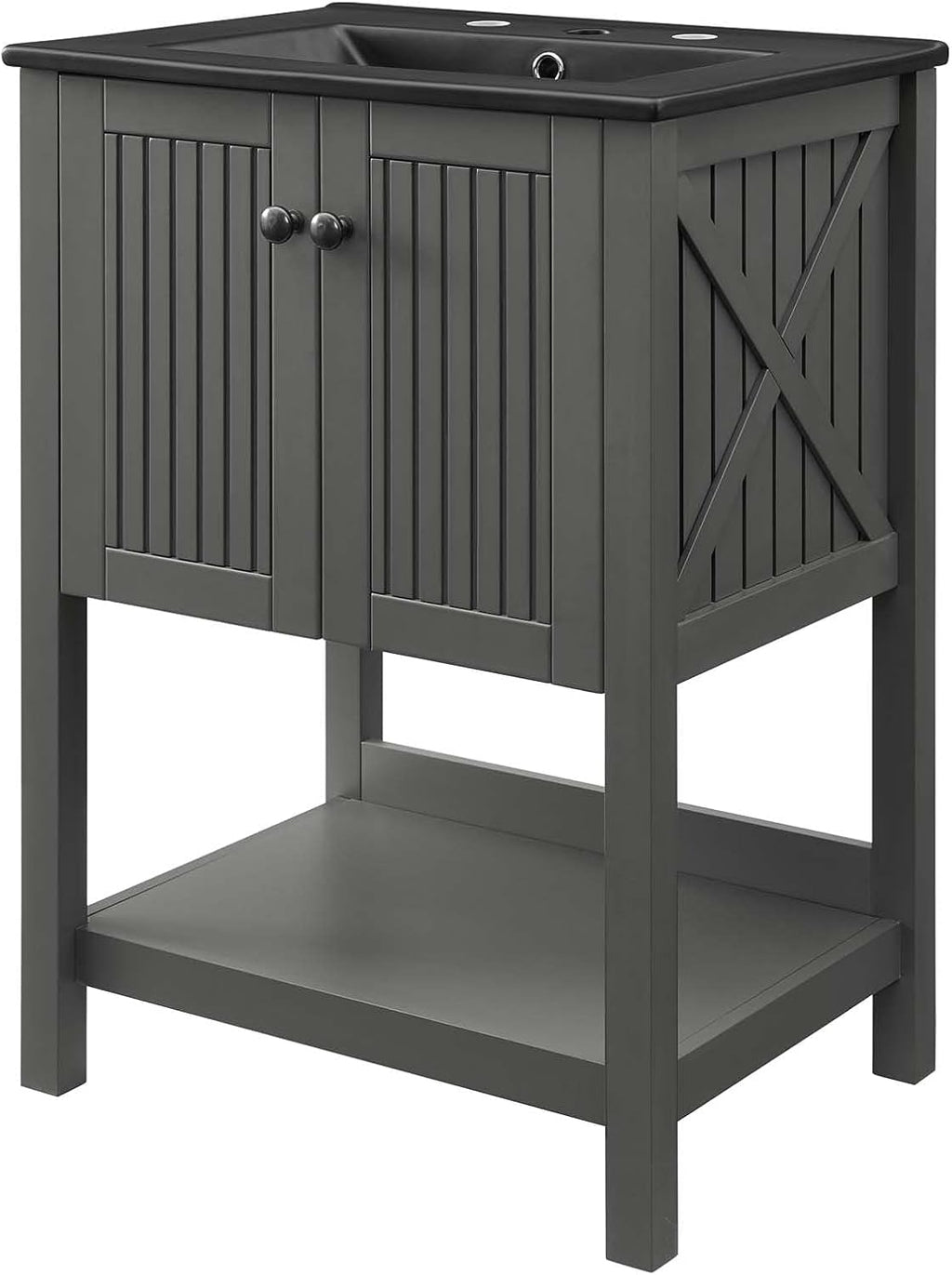 Sink Vanity Cabinet, Wood, Grey Gray Black, Modern Contemporary, Hotel Bedroom Bathroom Master Suite