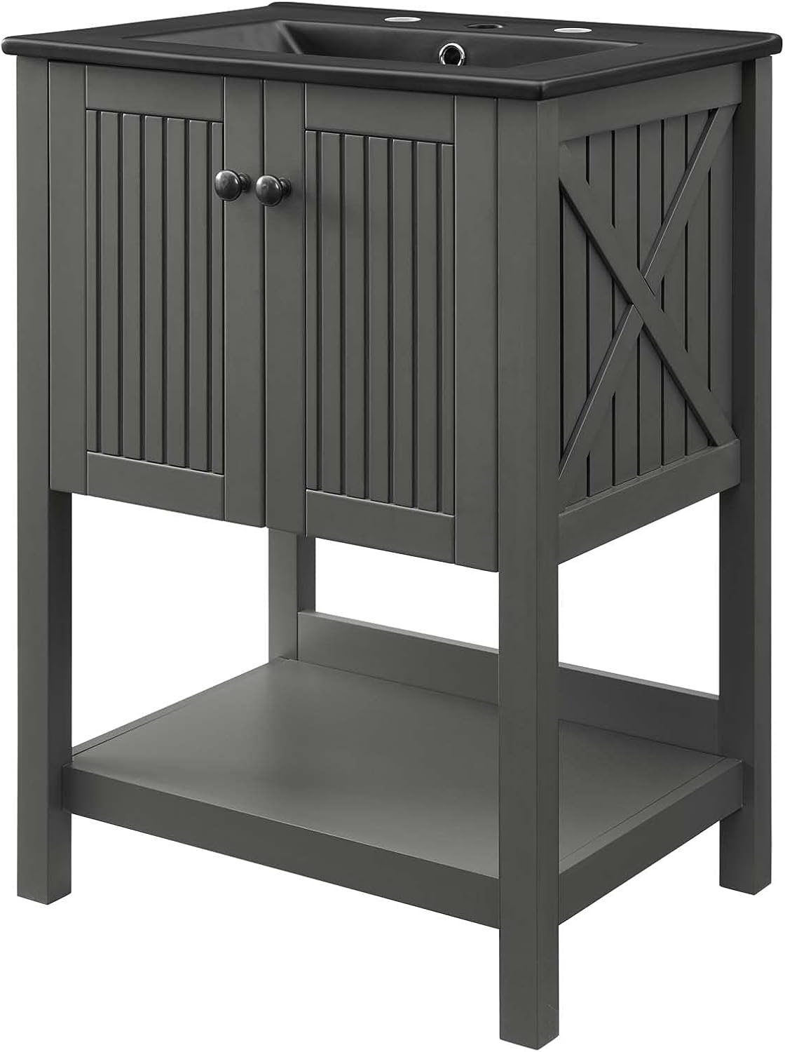 Sink Vanity Cabinet, Wood, Grey Gray Black, Modern Contemporary, Hotel Bedroom Bathroom Master Suite