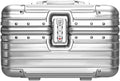 YUEMAI Hard Shell Cosmetic Case, Mini Aluminium Alloy Carrying Makeup Case Suitcase, Small Travel Hand Luggage With Elastic Band, For Make-Up Artist, Silver
