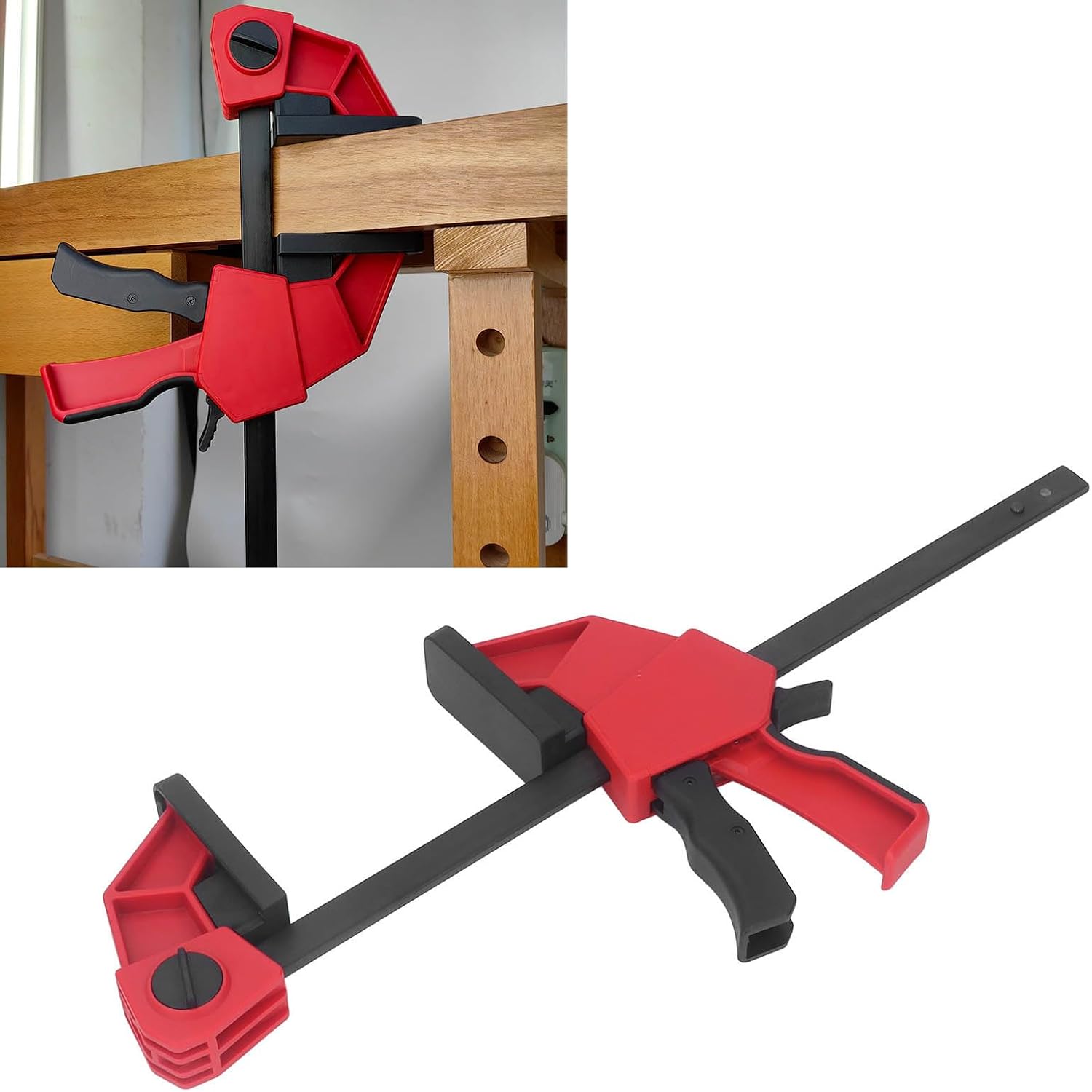 Bar Clamp Heavy Duty 12 Inch 235kg Clamping Force Fast Change Clamp Spreader for Woodworking and Home Repairs Tool Steel Construction