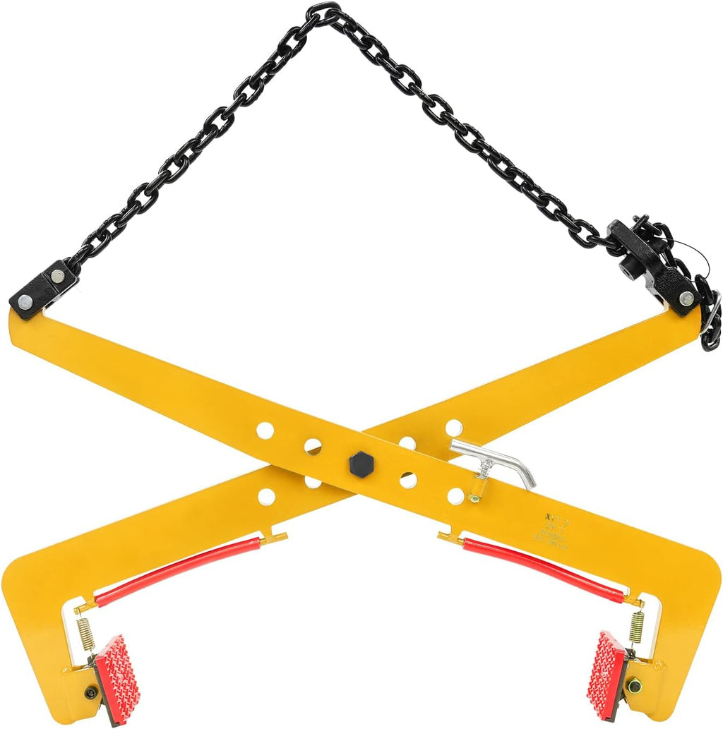 1764lbs Heavy Duty Stone Lifting Clamp 14'-35' Opening Adjustable Stone Clamp Scissor Lifter Clamp for Carrying & Vertical Transport of Concrete Blocks, Slate Sheets, Granite Slab, Timber (Yellow)