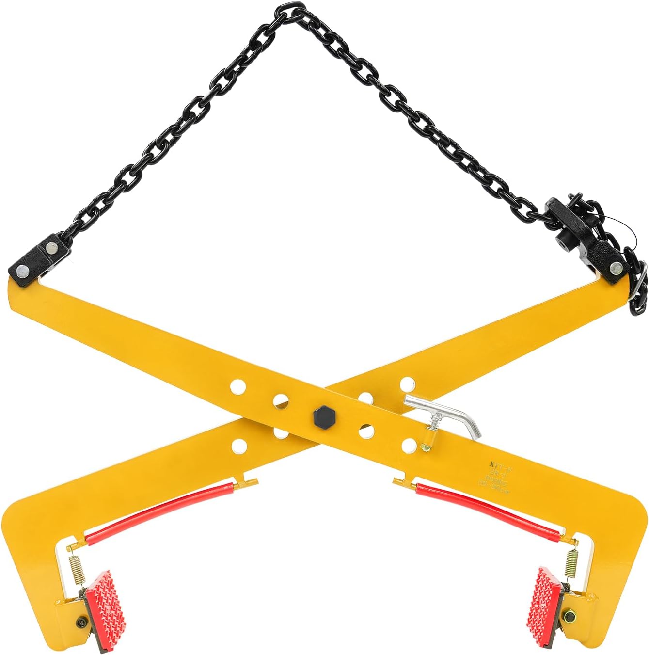 1764lbs Heavy Duty Stone Lifting Clamp 14'-35' Opening Adjustable Stone Clamp Scissor Lifter Clamp for Carrying & Vertical Transport of Concrete Blocks, Slate Sheets, Granite Slab, Timber (Yellow)