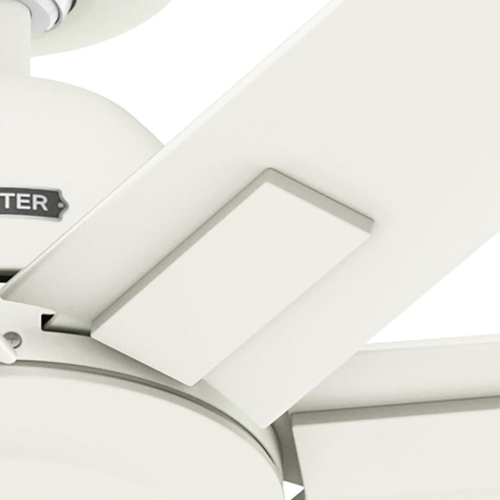 Hunter Fan 60 inch Matte White Indoor/Outdoor Ceiling Fan with 7 Baldes for Living Room, Bedroom, Farmhouse, Porch (Renewed)
