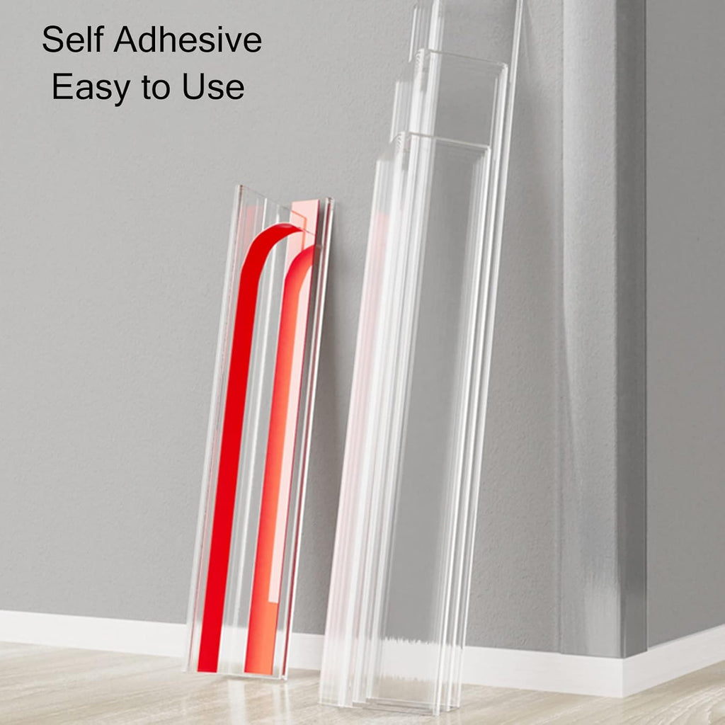 ZAQYCM 120cm Wall Edge Cover Strip Clear, Self Adhesive Corner Guard Plastic for Wall/Tile/Window/Door Frame, 90-Degree Angle Edge Trim Pet Anti-Scratch Shield (Color : W 17mm(7/10 in), Size : 6 Pcs)
