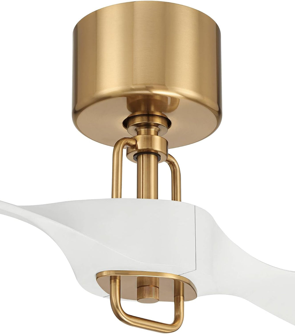 Casa Vieja 56' Longbow Brass and White Indoor/Outdoor Ceiling Fan