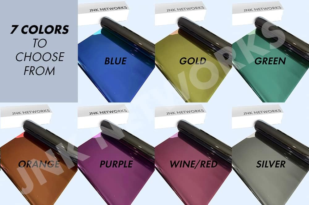 Reflective Car Window Tint Film - One Way Window Mirror Glass Shield Automotive Tinting Sun Blocking Anti UV Heat Control for Car SUV Truck Tractor Boat House Gold 20 Inches x 100 Feet