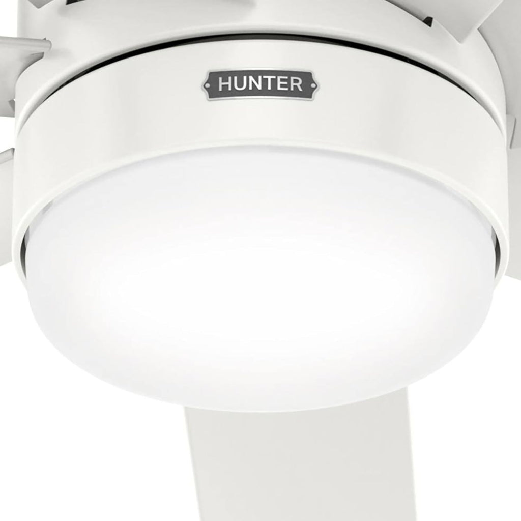 Hunter Fan 52 inch Indoor/Outdoor Fresh White Ceiling Fan with Light and Remote Control for Bedroom, Living Room, Dining Room, Kitchen, Office, Patio, CC5C23C75 (Renewed)