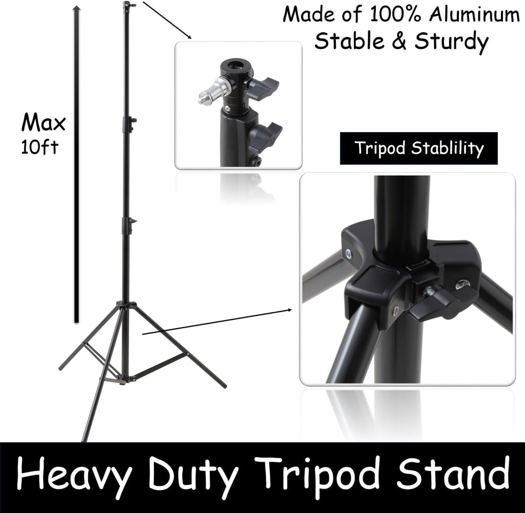 10x20 ft Heavy Duty Back Drop Adjustable Stand, Photo Backdrop Stand Kit for Photography with Carrying Bag, Convertible to Backdrop Stand 10x10 Adjustable Width.