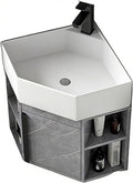 Modern Corner Bathroom Vanity with Sink Set，Bathroom Vanity Abundant Storage Space ，Bathroom Sink Cabinet Mirror Not Included，for Guest Baths Master Suites or Rental Units(15in)