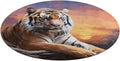 Tiger Colorful Sunset Coral Velvet Round Floor Mat Non-Slip Bath Rug Floor Covering for Bathroom Vanity Guest Suite & Vacation Home
