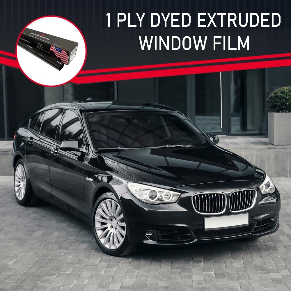 United Professional 1Ply Window Tint Film - 20'x100', 20% VLT, 3 Rolls, Upgraded Dyed PET Film, 1 mil Thickness, 99% UV Block, Deep Shade Privacy Window Tint for Car, Truck, Home– Heat & Glare Control