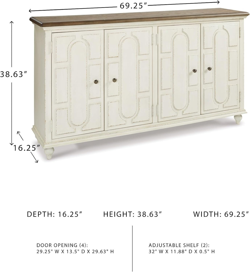 Signature Design by Ashley Roranville French Country Accent Cabinet or Server, White